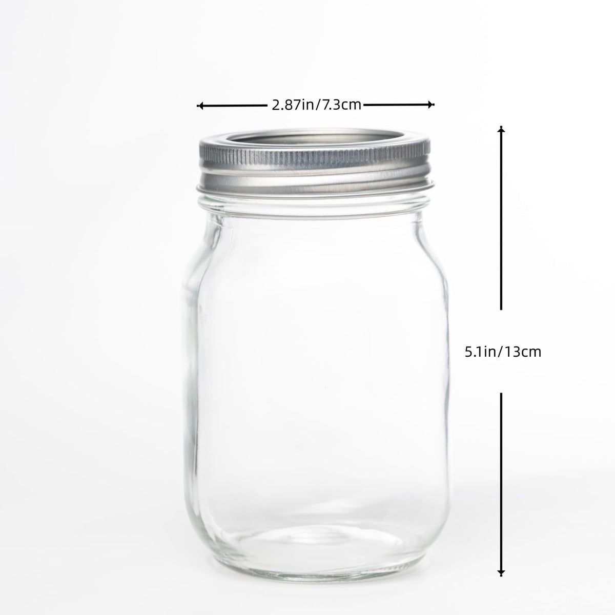 12 Pcs 16oz Regular Mouth Glass Mason Jars with Lids and Rings G8257