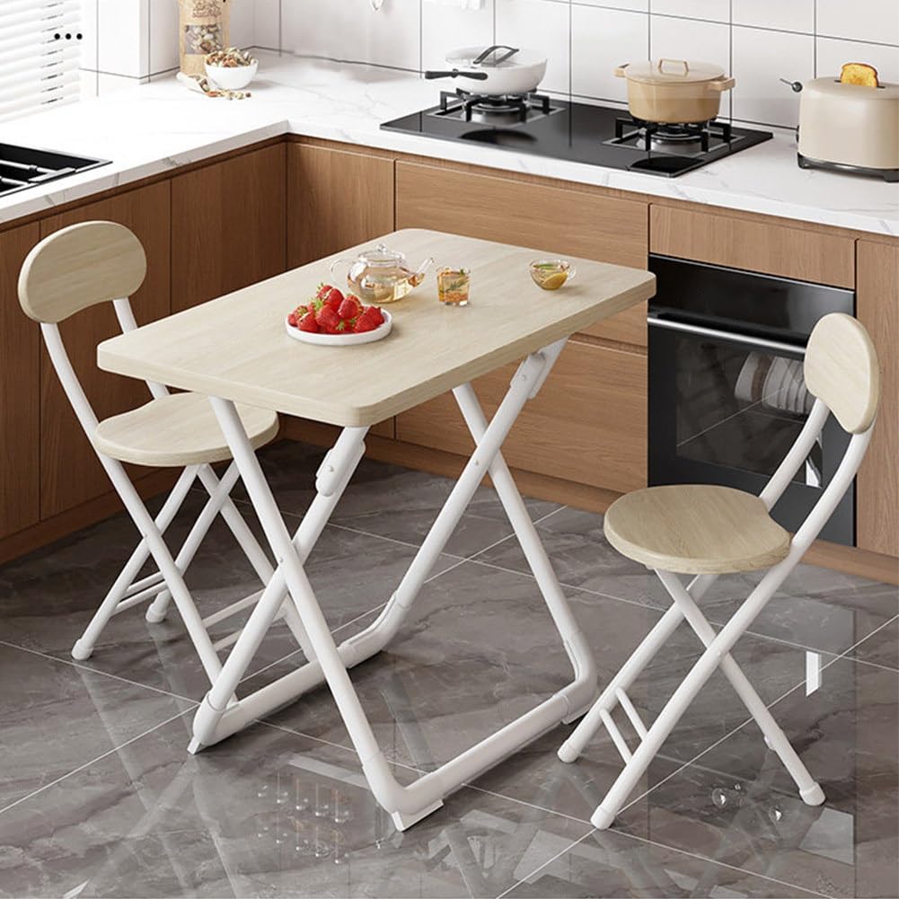 18 inch Folding Stool with Backrest, Portable Lightweight Metal Chair with Non-Slip Feet M579