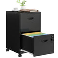 2 Drawer Black Metal File Cabinet with Lock K5696