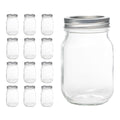 12 Pcs 16oz Regular Mouth Glass Mason Jars with Lids and Rings G8257