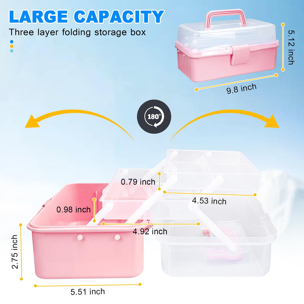 10 Inch 3 Layer Tackle Box Organizer with 2 Trays A3953