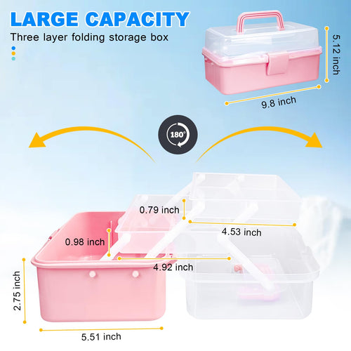 10 Inch 3 Layer Tackle Box Organizer with 2 Trays A3953