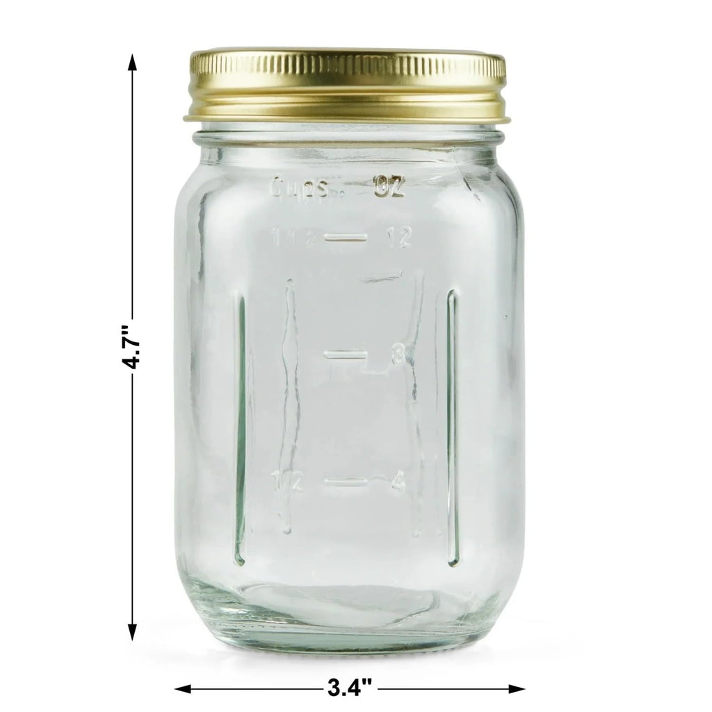 16 oz Regular Mouth Glass Mason Jars 12pk M17173