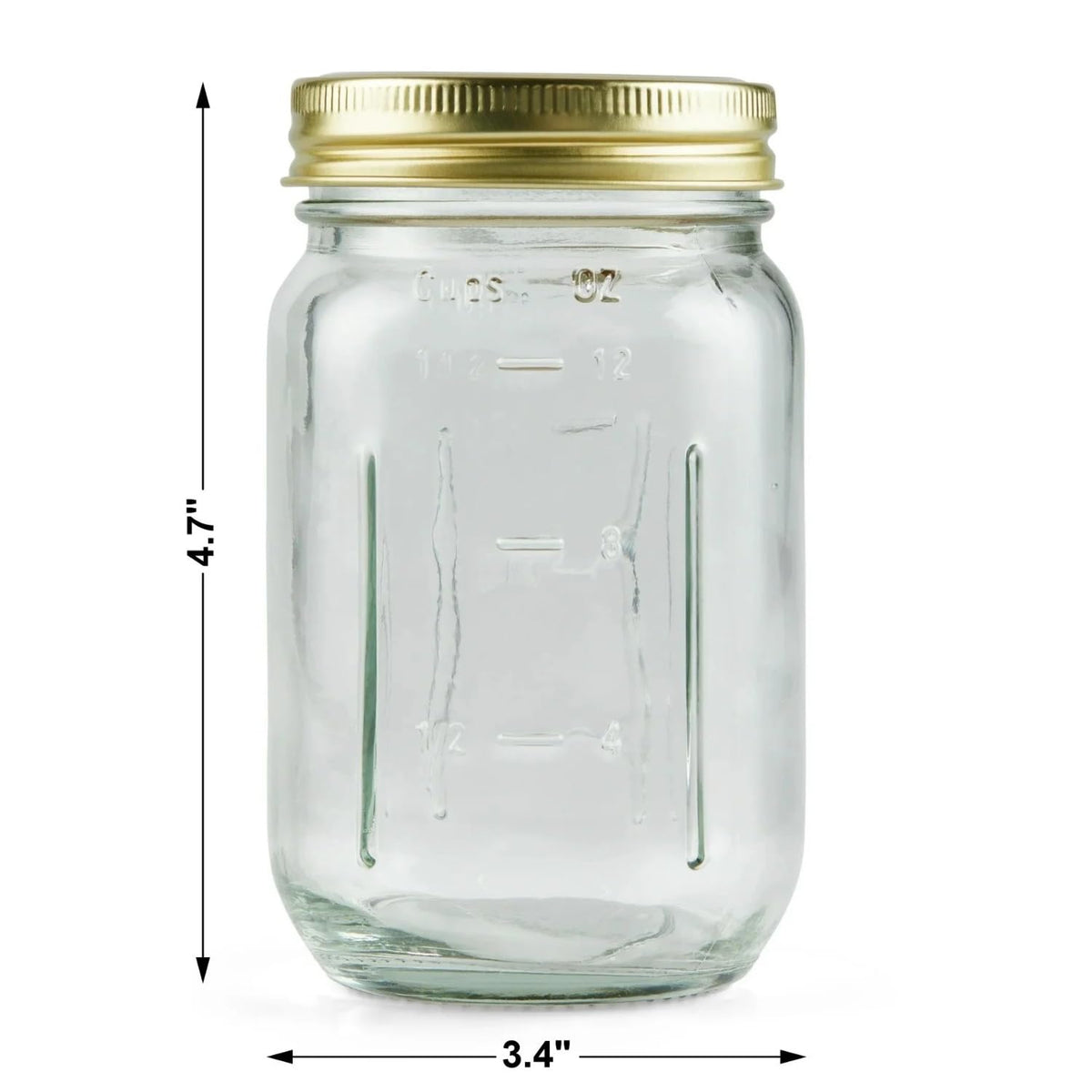 16 oz Regular Mouth Glass Mason Jars 12pk M17173