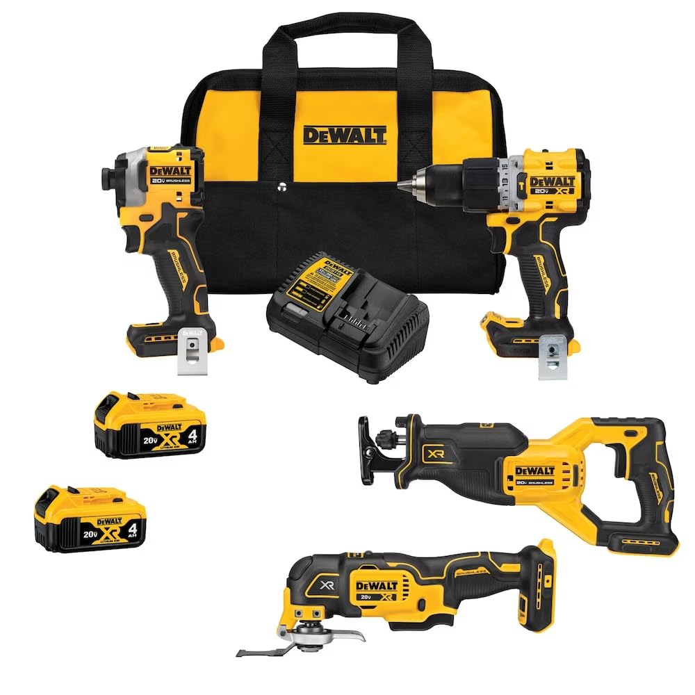 20V MAX Lithium-Ion Cordless Brushless 4 Tool Combo Kit I9404