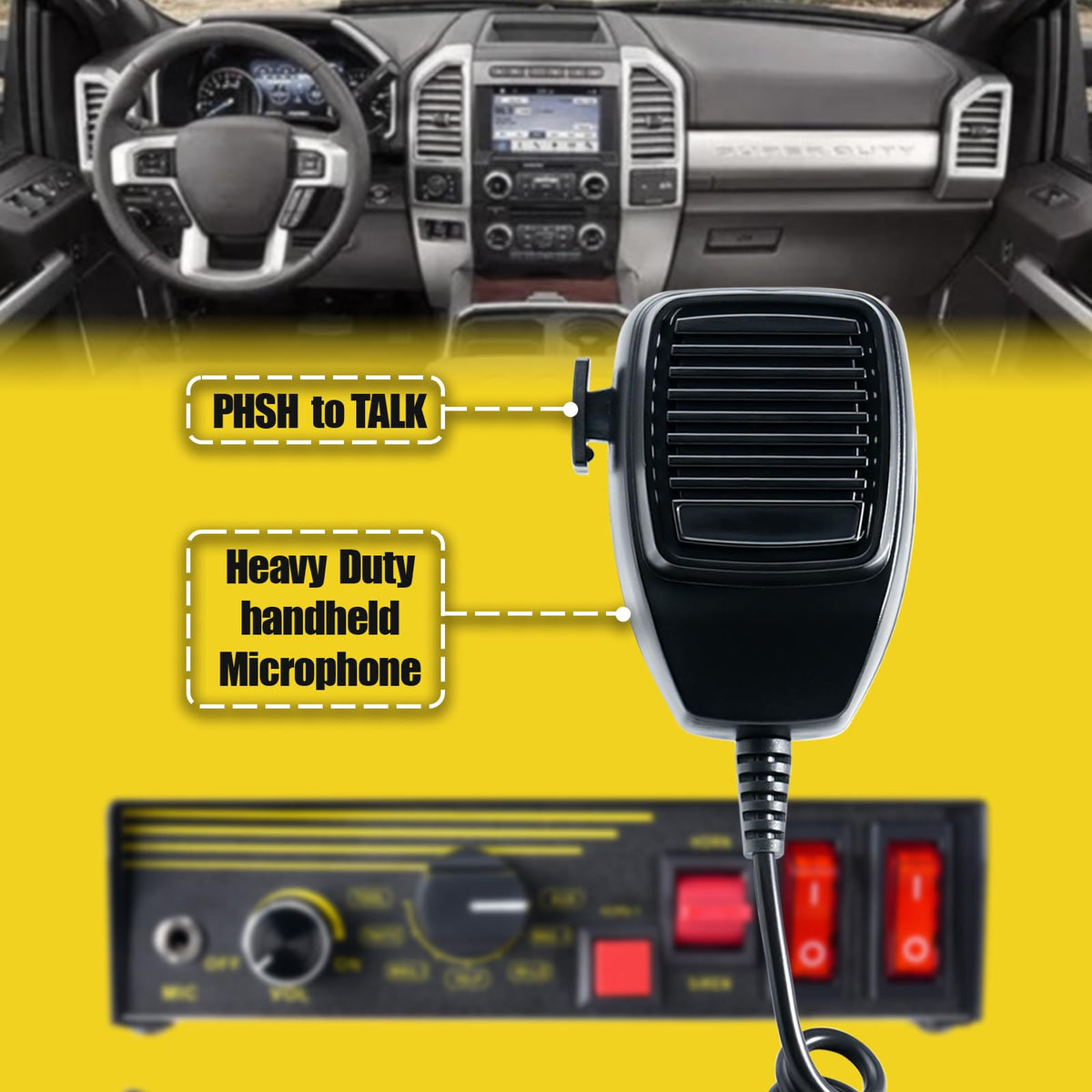 12V 400W 9 Tones Emergency Siren PA System with Microphone P650710