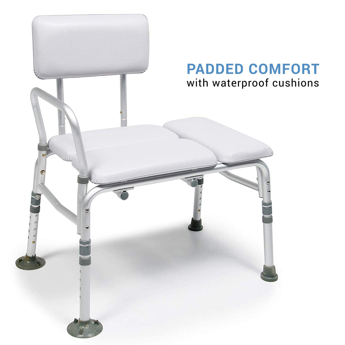2-in-1 Tub Transfer Bench & Shower Chair, Padded Seat & Back, Height Adjustable X356404