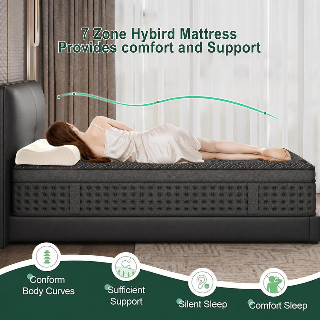 14 Inch Medium Firm Full Pocket Spring Hybrid Mattress Z71775