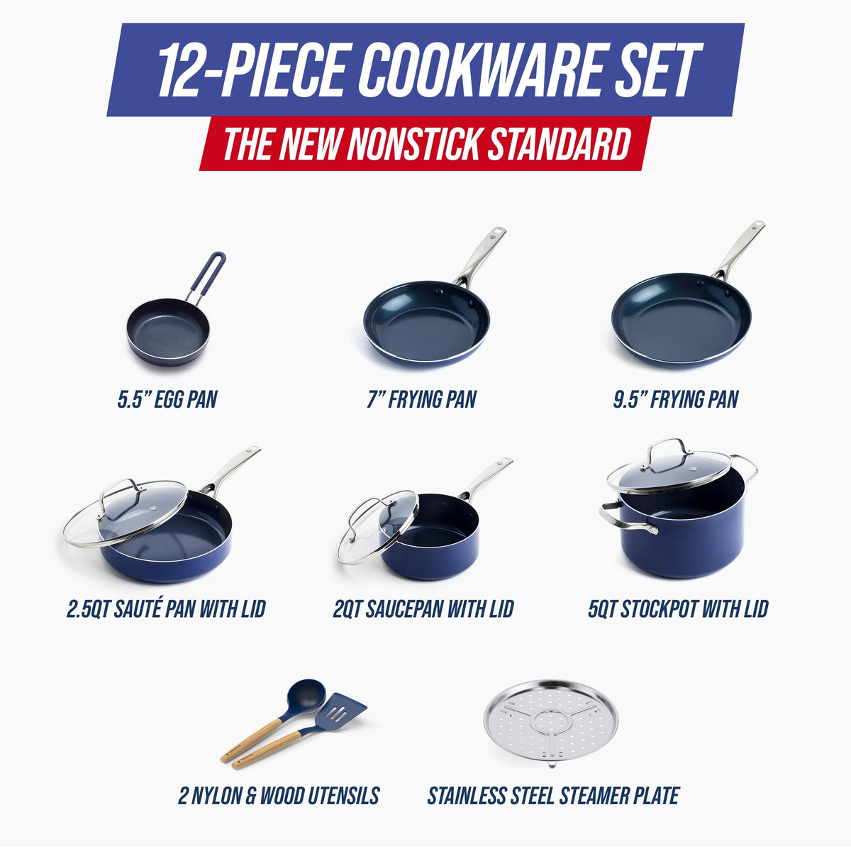 12 Piece Nonstick Ceramic Cookware Set W5515
