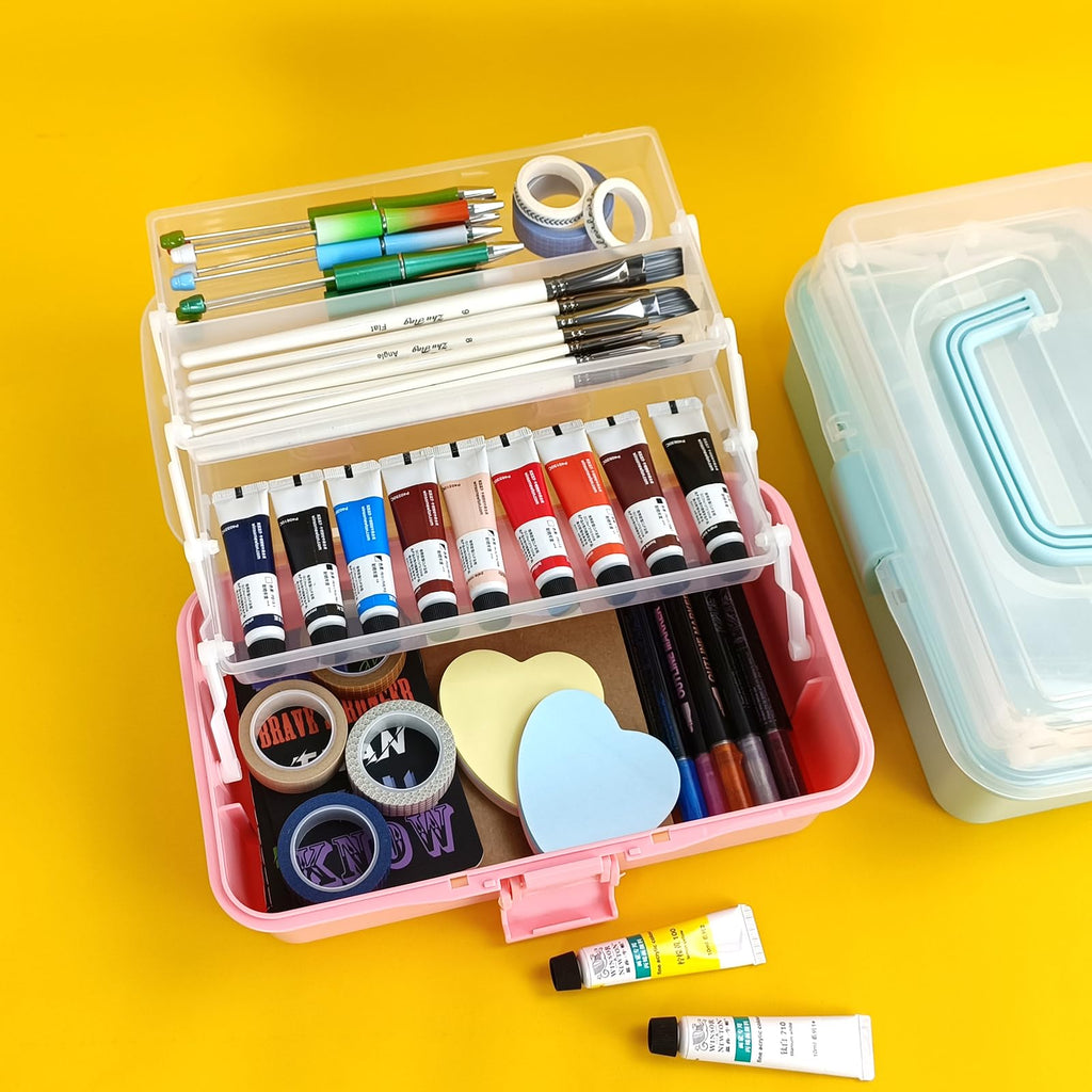 10 Inch 3 Layer Tackle Box Organizer with 2 Trays A3953