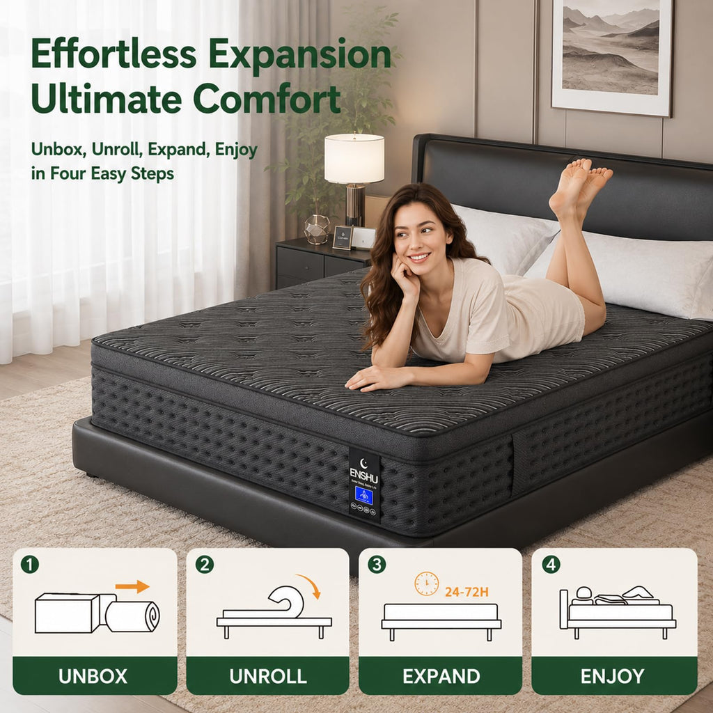 14 Inch Medium Firm Full Pocket Spring Hybrid Mattress Z71775