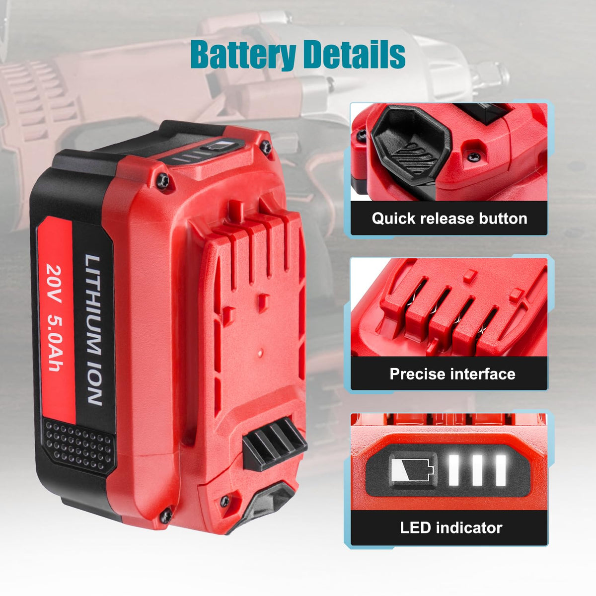 2 Pack 5.0Ah Lithium Battery Z80044