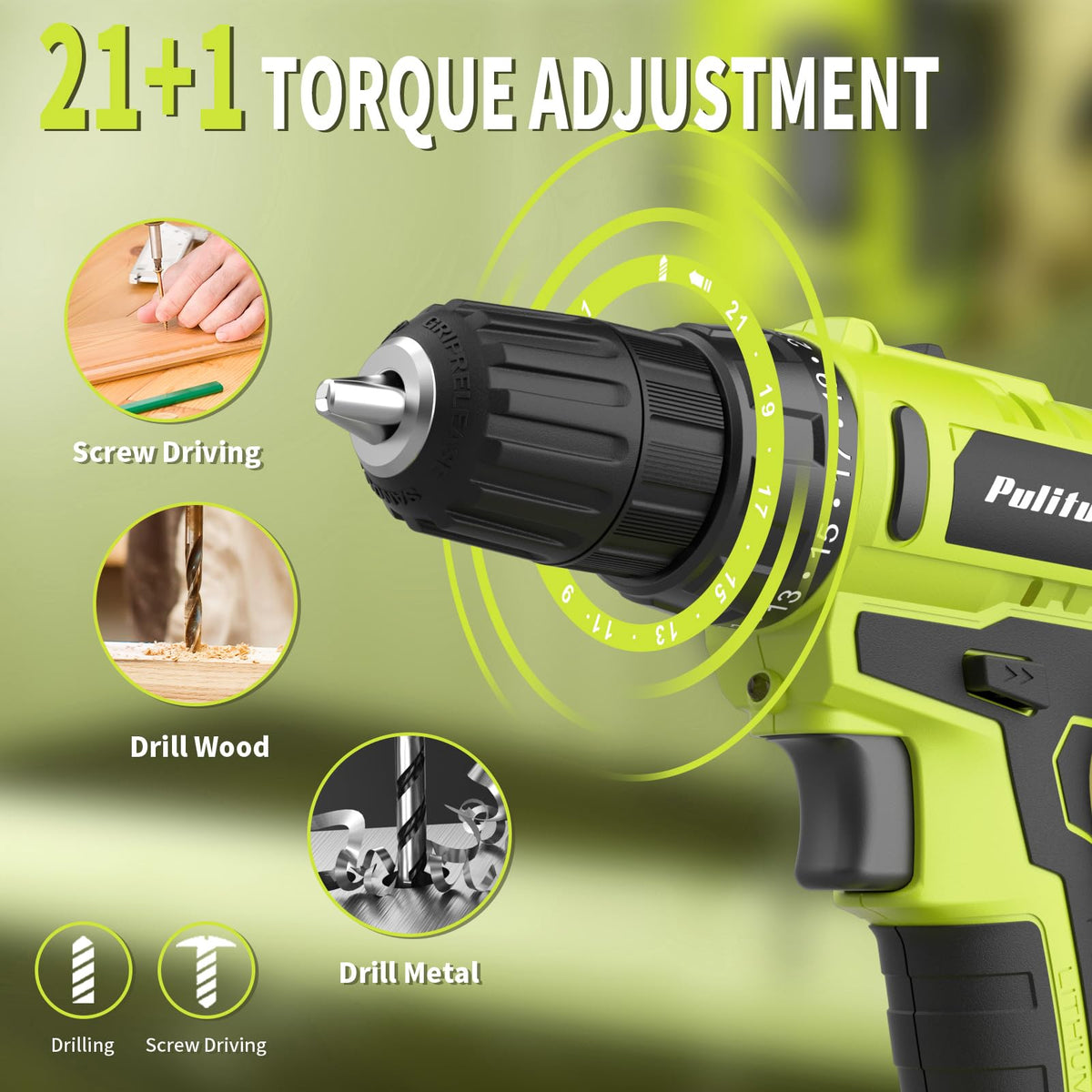 20V Cordless Drill Driver with 2 Batteries S7668