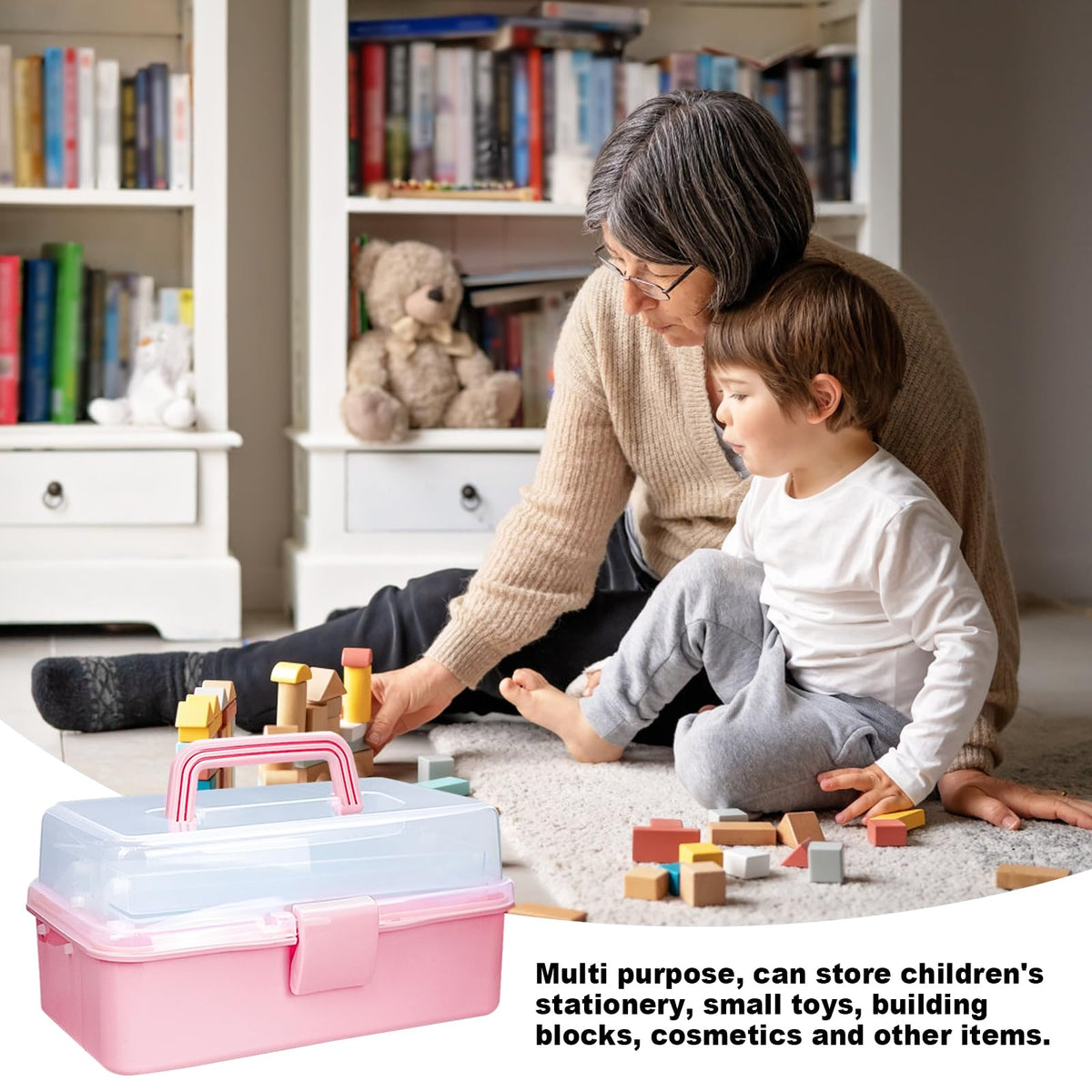 10 Inch 3 Layer Tackle Box Organizer with 2 Trays A3953