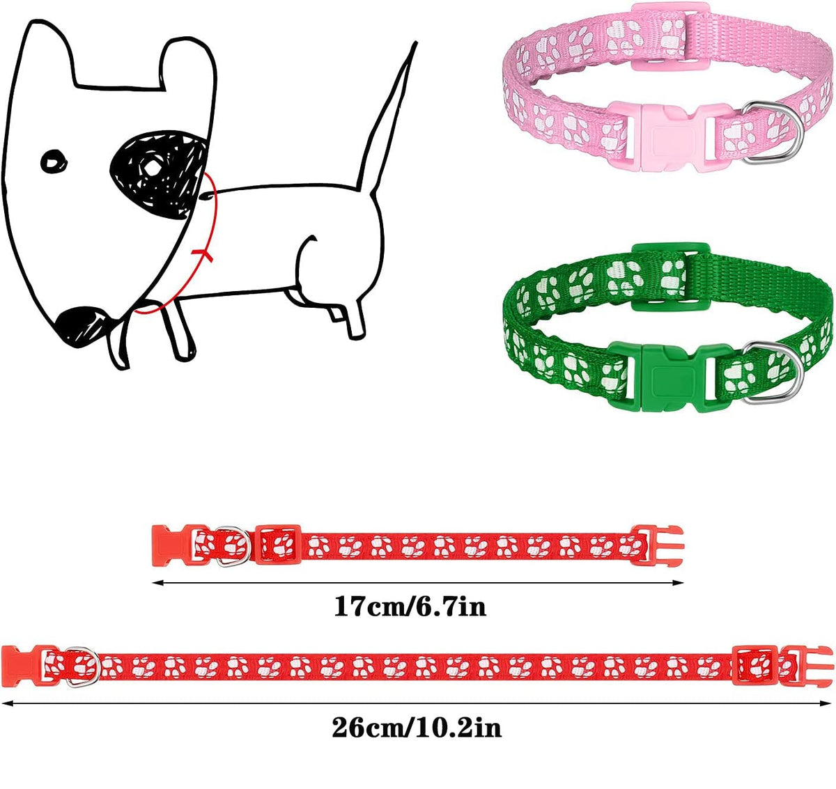 12 Pack Adjustable Puppy Collars N86430