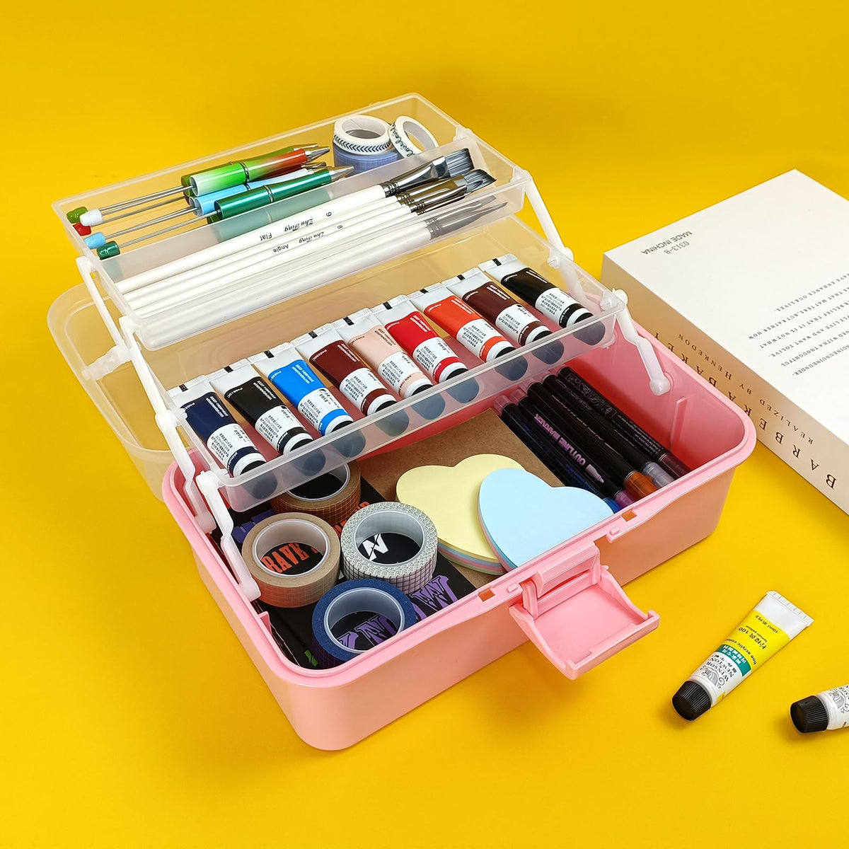 10 Inch 3 Layer Tackle Box Organizer with 2 Trays A3953