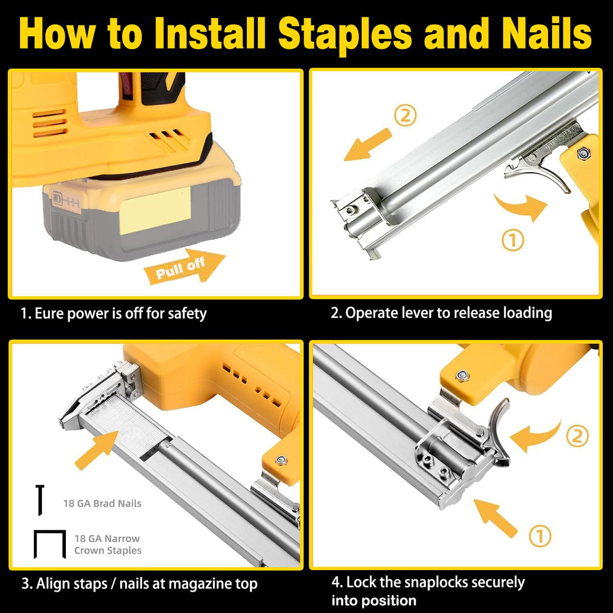 2 in 1 Cordless Brad Nailer 18 Gauge Electric Nail Gun X2963