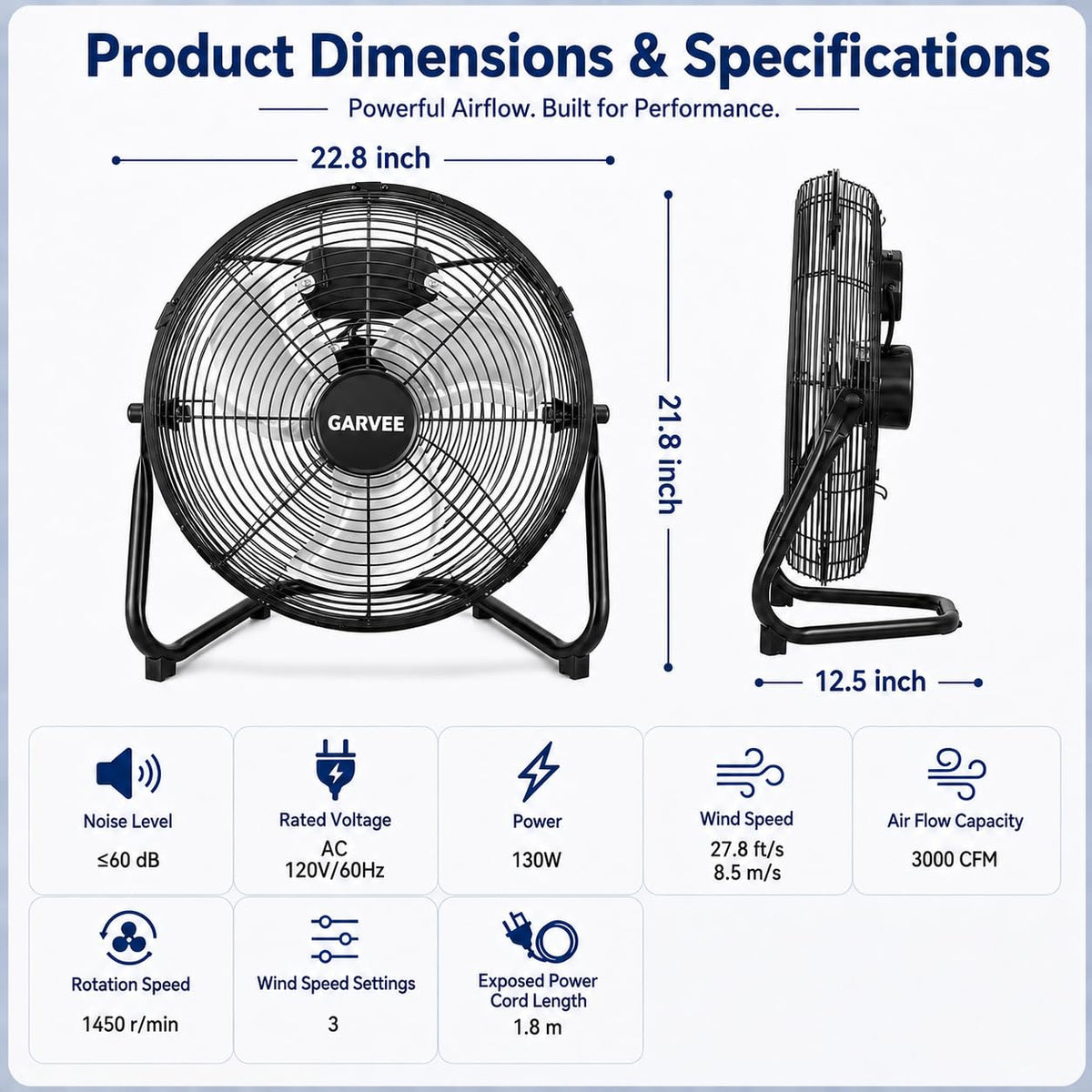 20'' Industrial Floor Fan I57135