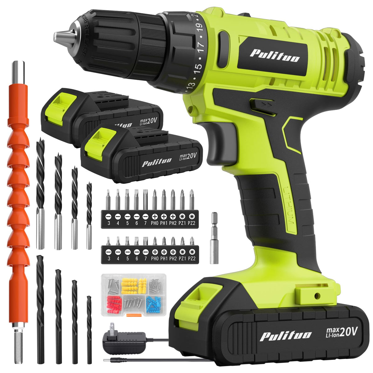 20V Cordless Drill Driver with 2 Batteries S7668