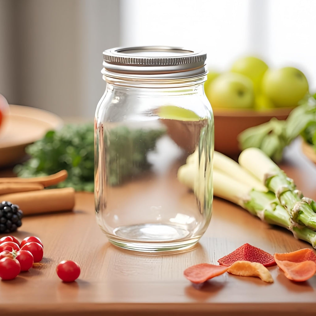 12 Pcs 16oz Regular Mouth Glass Mason Jars with Lids and Rings G8257