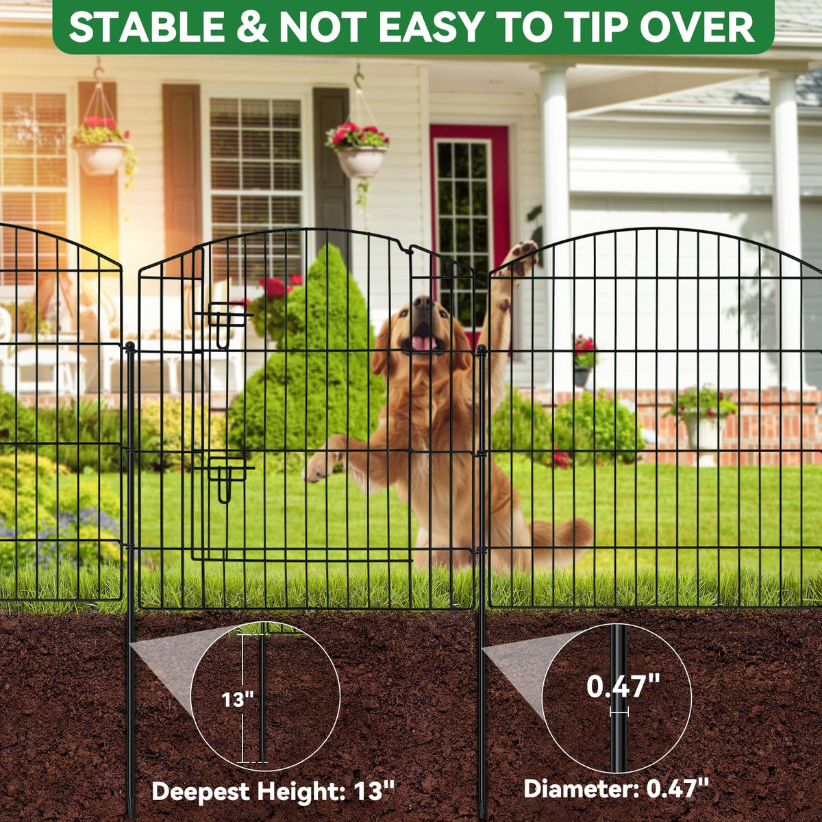 10 Panel No Dig Garden Fence with Gate S637
