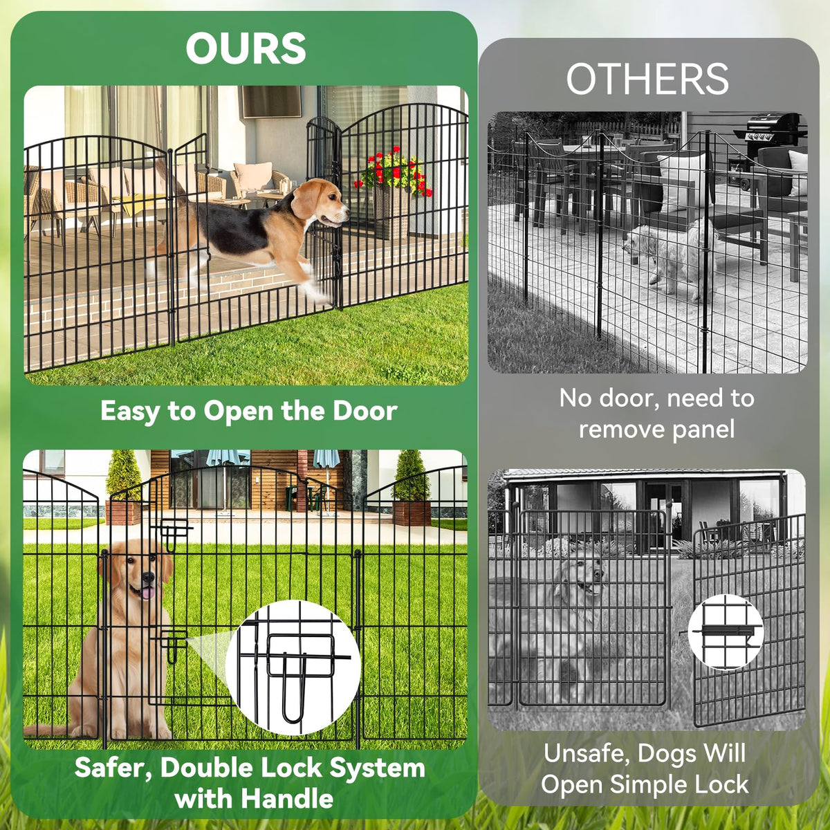10 Panel No Dig Garden Fence with Gate S637