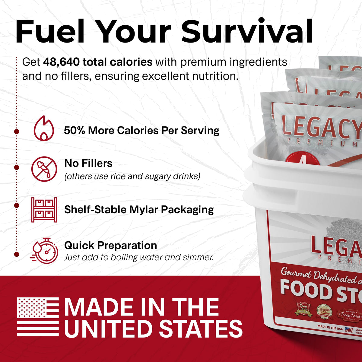 120 Serving Freeze Dried Emergency Food Supply Bucket B750