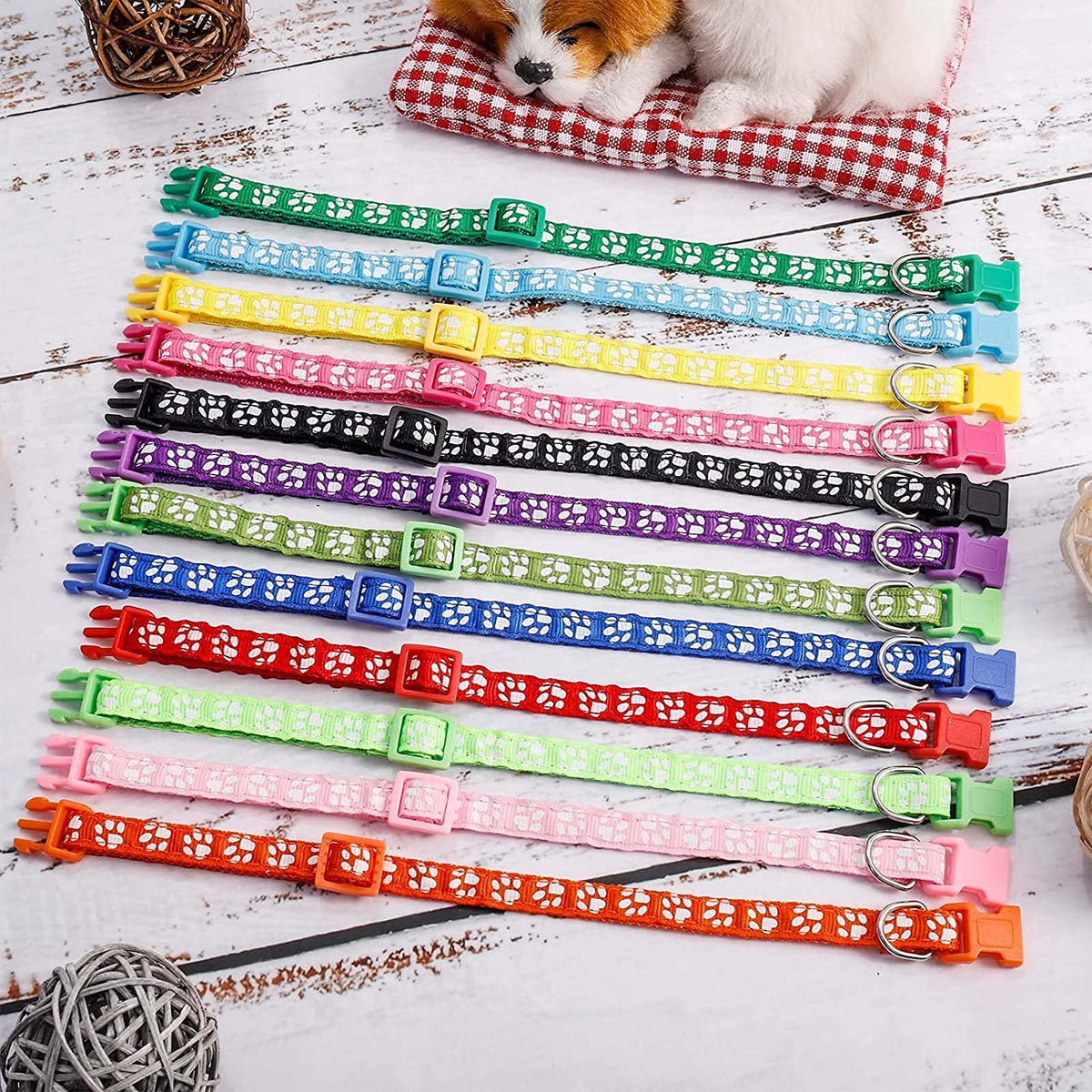 12 Pack Adjustable Puppy Collars N86430