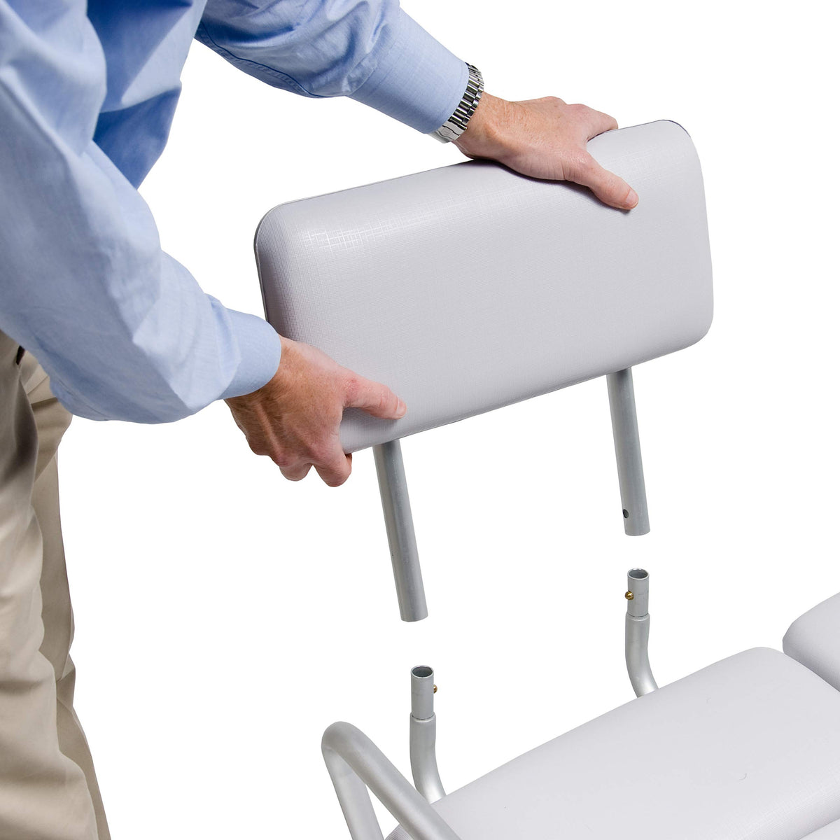 2-in-1 Tub Transfer Bench & Shower Chair, Padded Seat & Back, Height Adjustable X356404