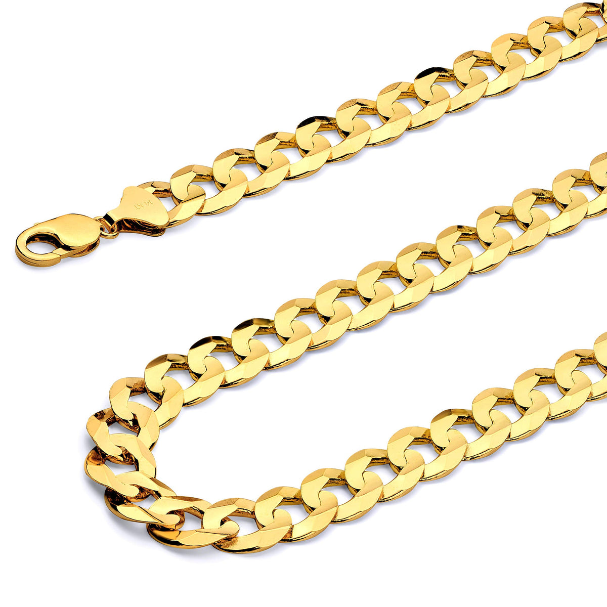 14k Yellow White Two Tone Gold Cuban Concave Curb Chain Necklace Bracelet C25727