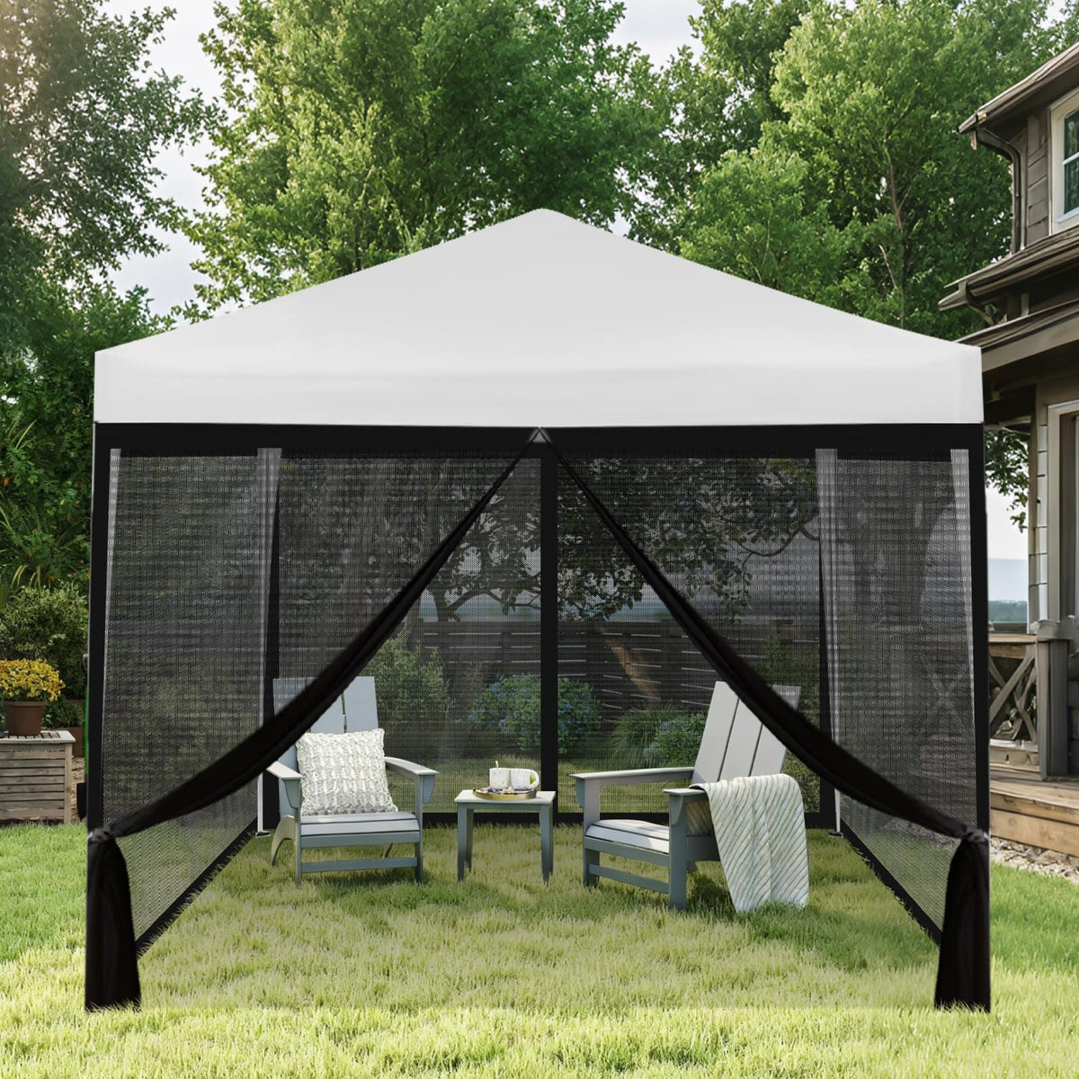 10x10 ft Black Mosquito Netting Canopy Enclosure W920