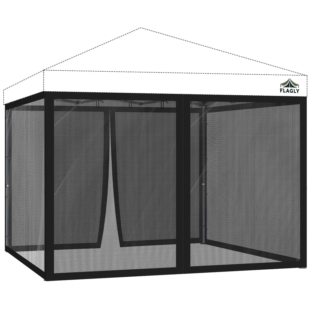 10x10 ft Black Mosquito Netting Canopy Enclosure W920