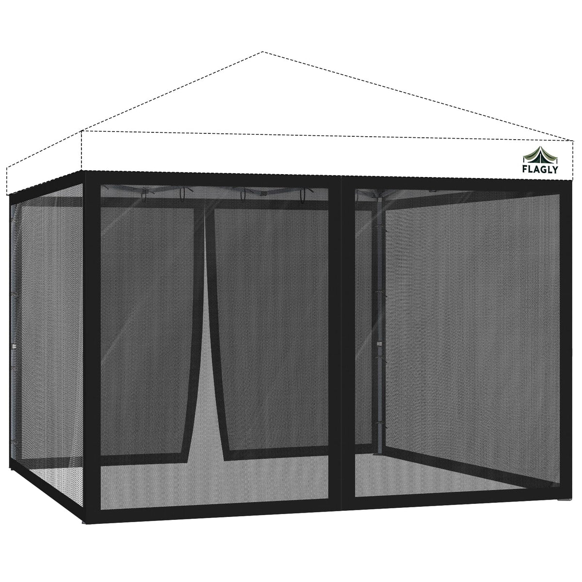 10x10 ft Black Mosquito Netting Canopy Enclosure W920