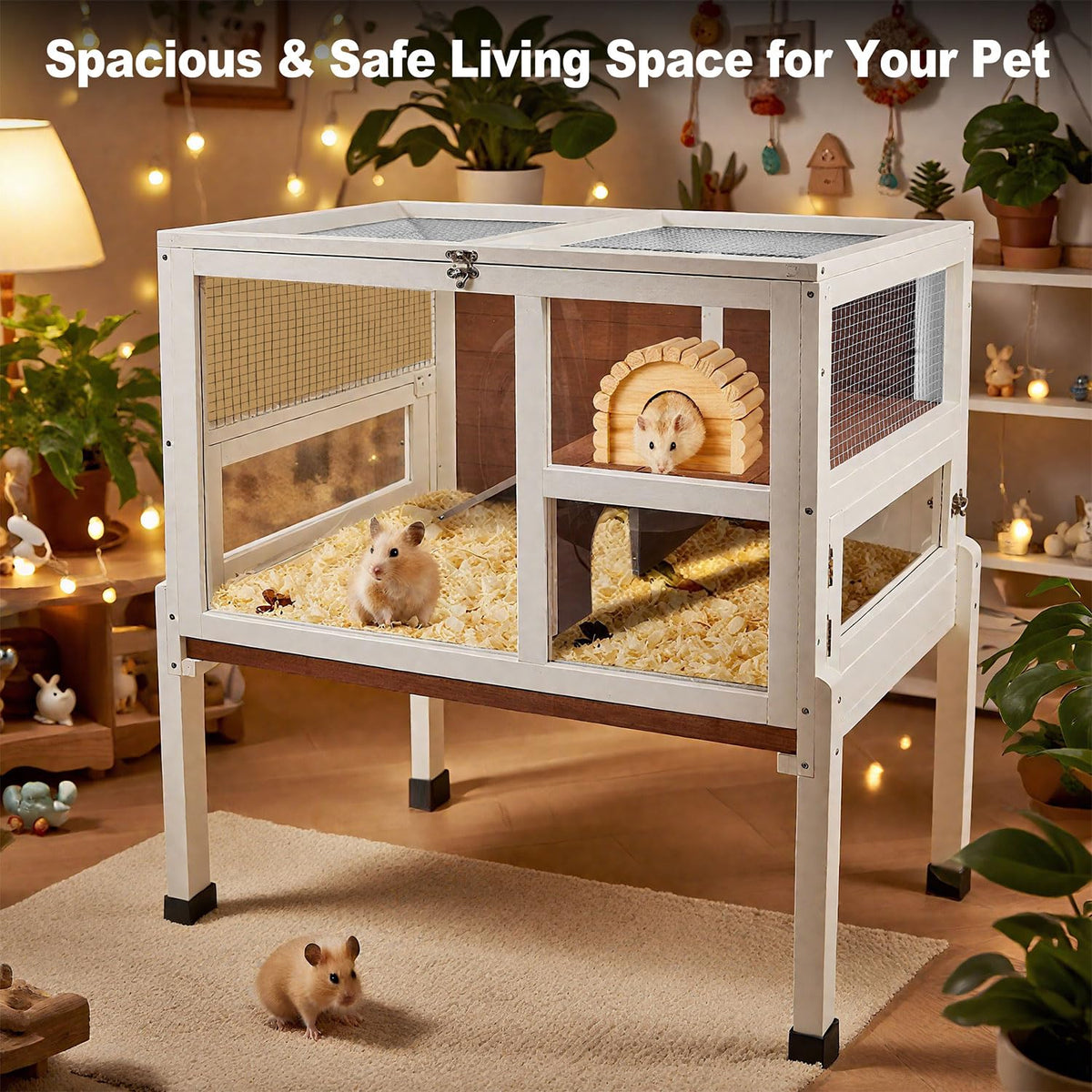 2-Story Wooden Small Animal Cage with Stand Z20880