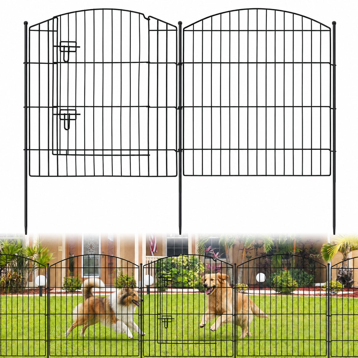 10 Panel No Dig Garden Fence with Gate S637