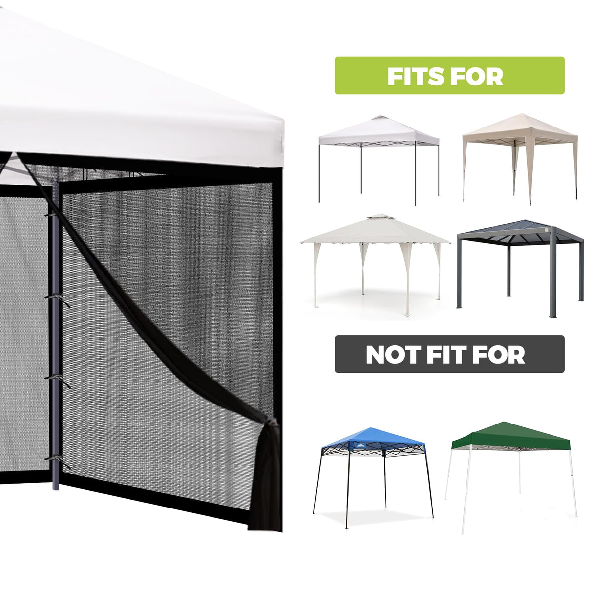 10x10 ft Black Mosquito Netting Canopy Enclosure W920