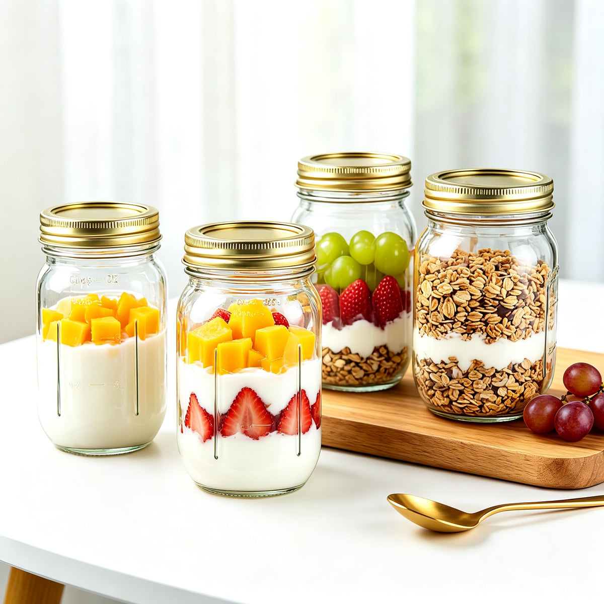 16 oz Regular Mouth Glass Mason Jars 12pk M17173