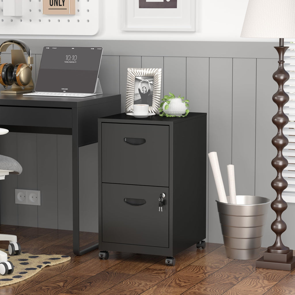 2 Drawer Black Metal File Cabinet with Lock K5696