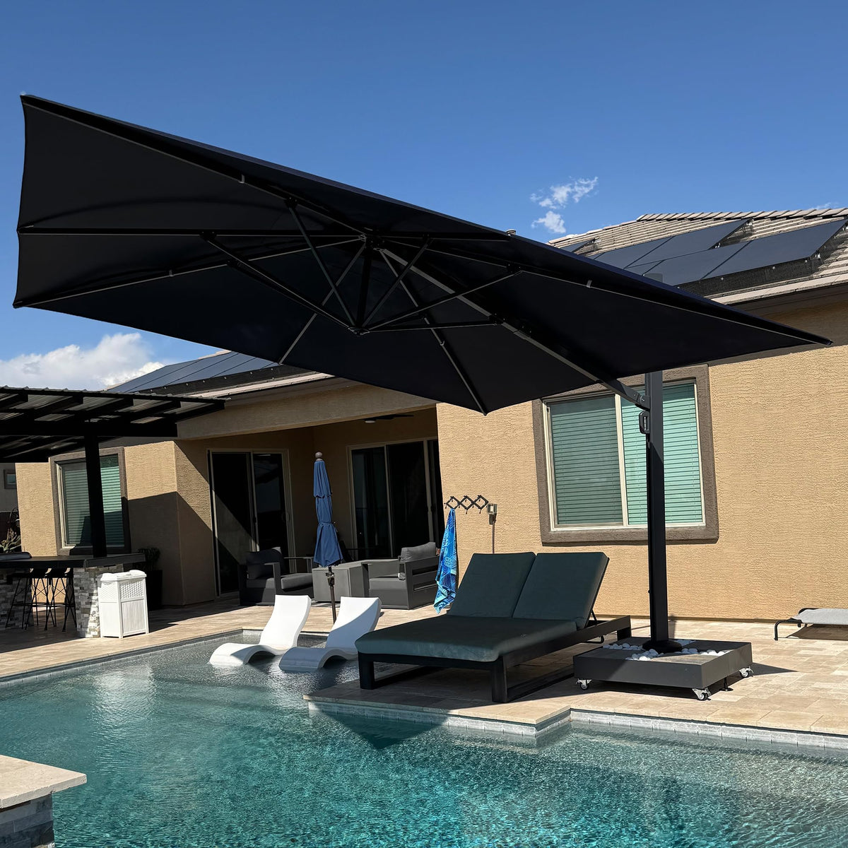13' X 13' Navy Blue Cantilever Patio Umbrella F88999