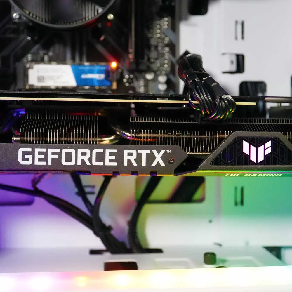 Gaming PC Desktop Computer AMD Ryzen 5 2600 RTX 3060 32GB DDR4 1TB NVMe SSD White M404